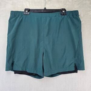 Brandblack Shorts Mens Large Teal Green Performance Running Lined 5"